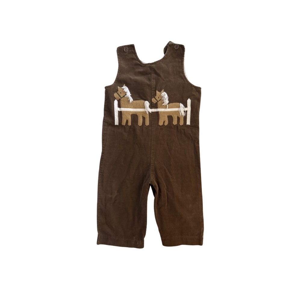 Funtasia TOO Charming Kids Overalls with Horse Design Jon Jon Smocked